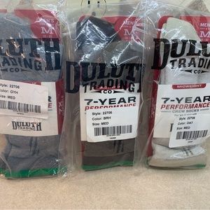 (3) Men’s Duluth Trading Company 7 Year Performance Midweight Socks